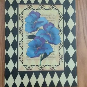 Three Canvas Pictures With Flower Print